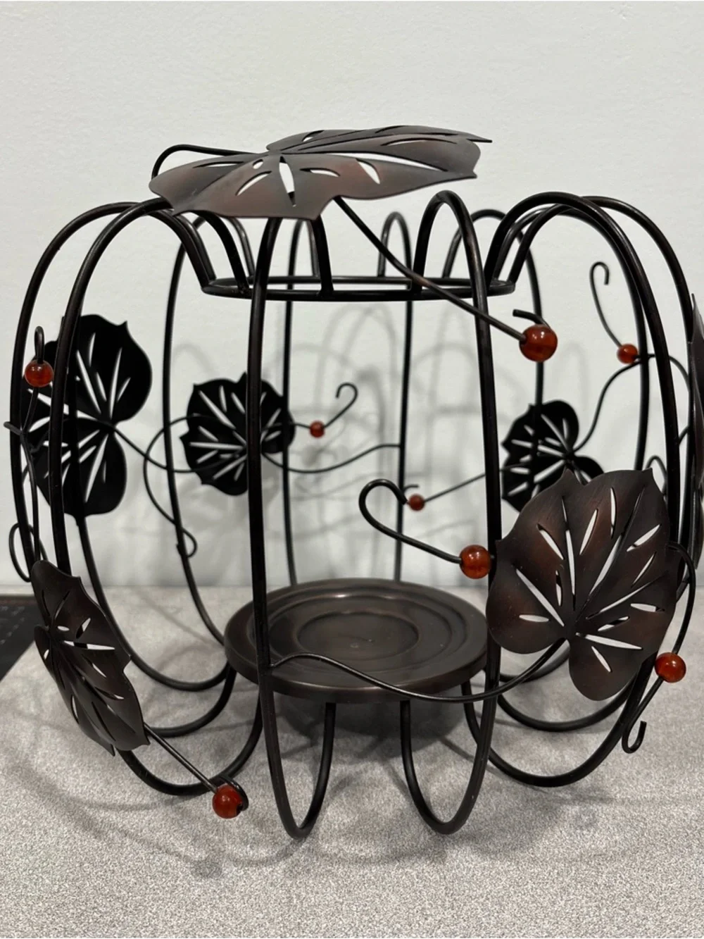 Decorative Black Metal Leaf Candle Holder by Partylite - Picture 6 of 12